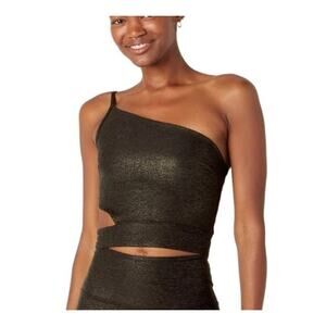 Beyond Yoga Softshine Wanderlust Athletic Cropped Tank Womens Medium Black Gold